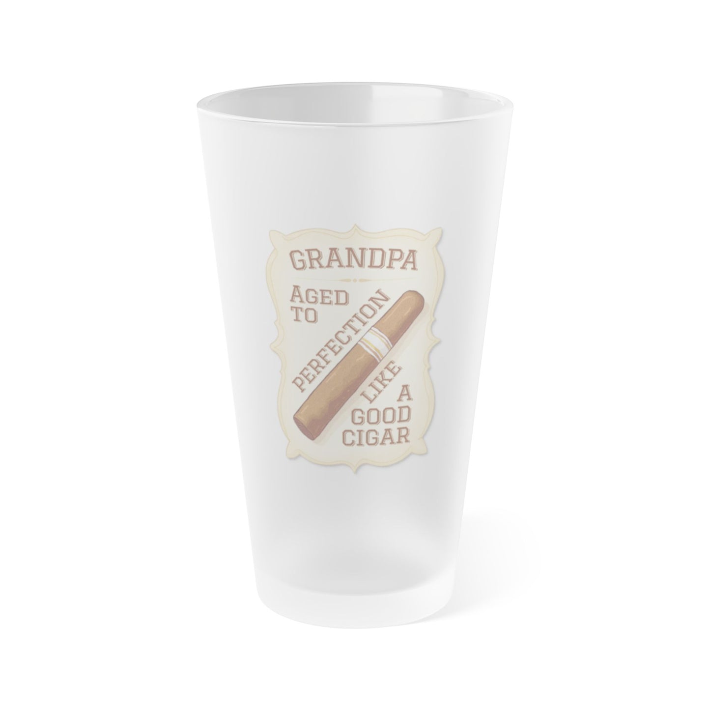 Grandpa Aged To Perfection Frosted Pint Glass, 16oz