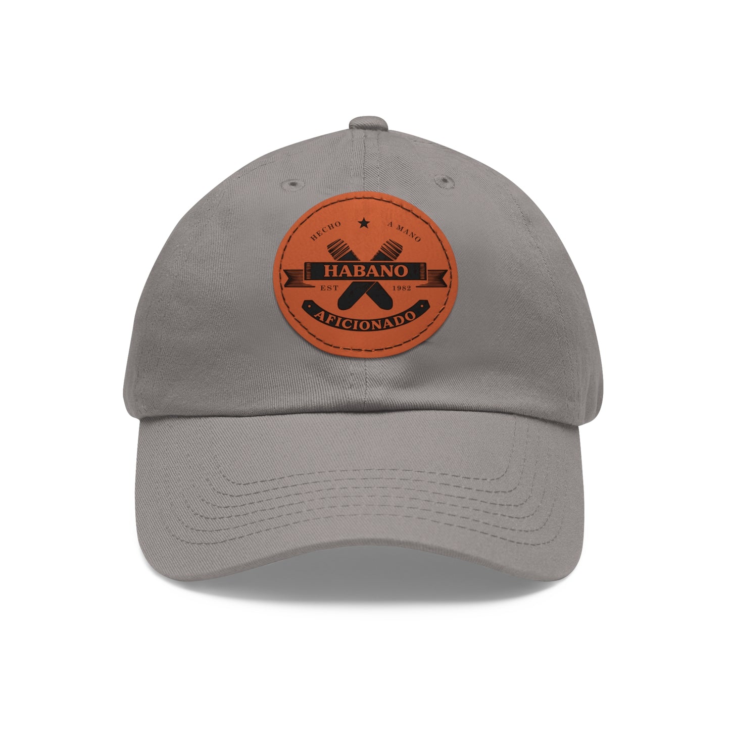 Dad Hat with Leather Patch (Round)