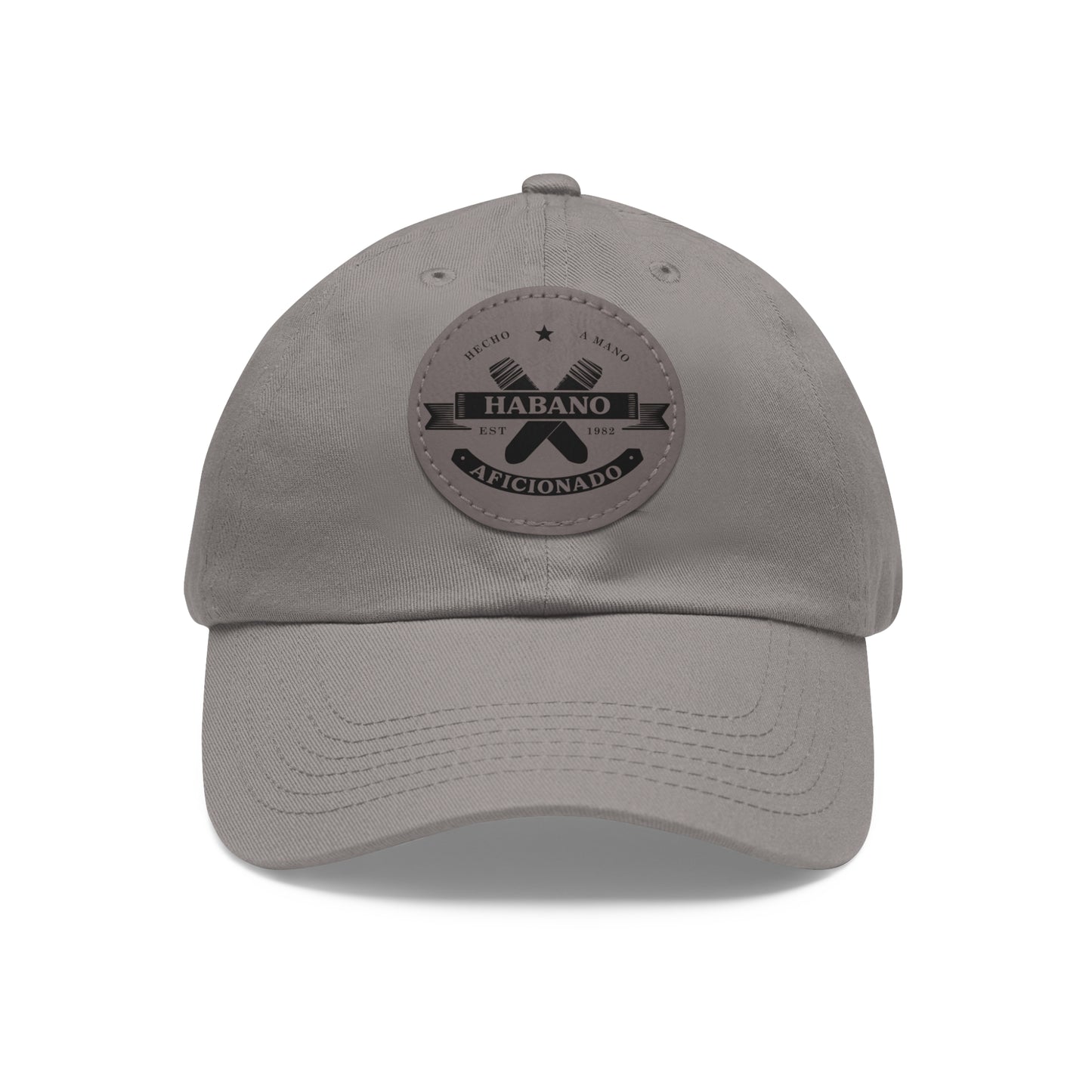 Dad Hat with Leather Patch (Round)